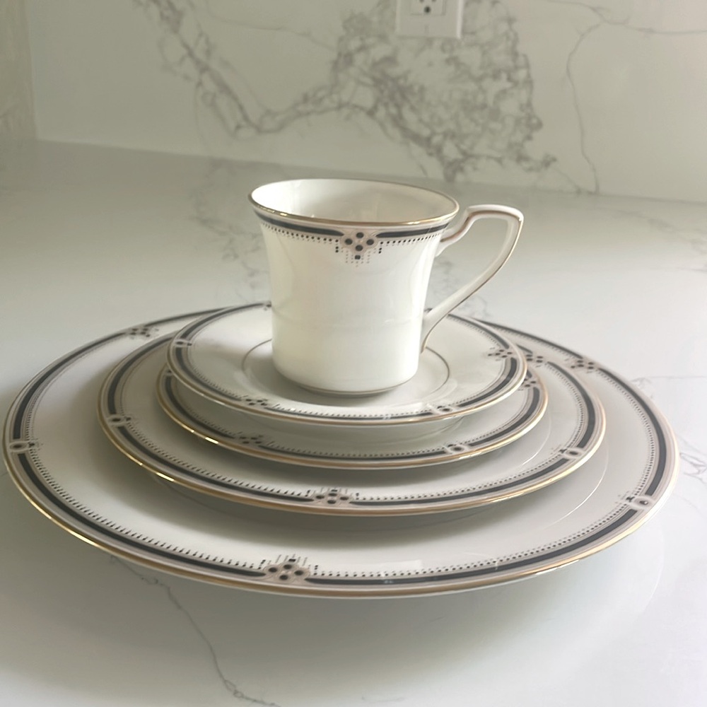 Noritake Evening Gown Gold Trim 5 Piece Set, Fine China